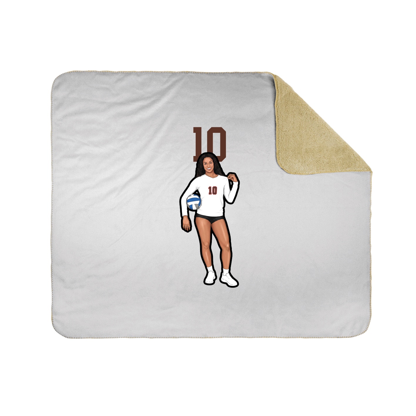 Throw Blanket — Number Top in White