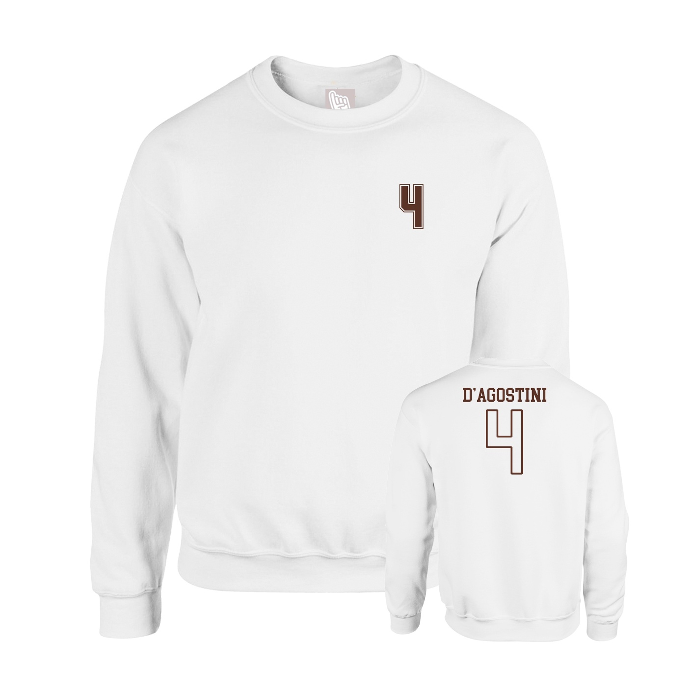 Fleece Crew — Chest Back in White