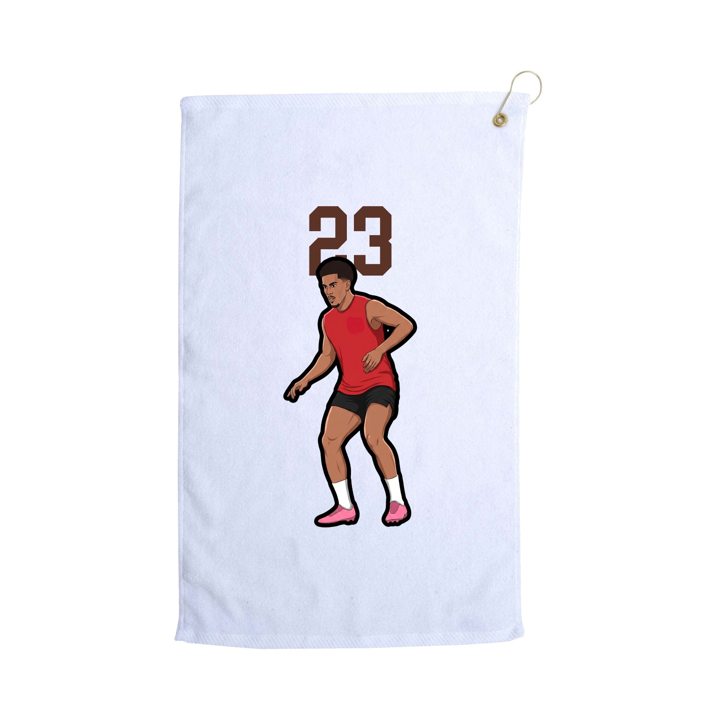 Golf Towel — Number Top in White