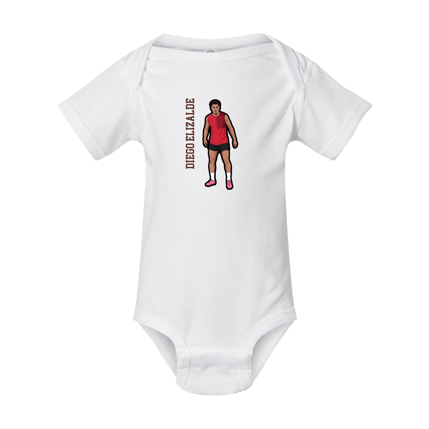 Baby Onesie — Name Vertical in White