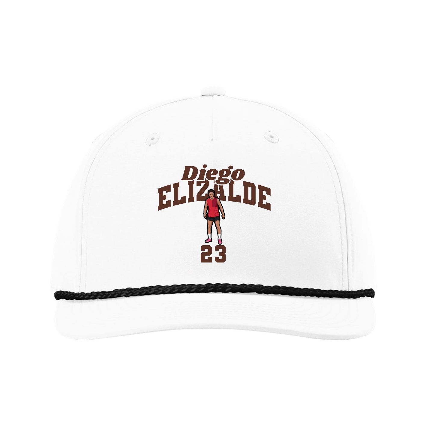 Five-Panel Classic Rope Cap — Signature Arch in White