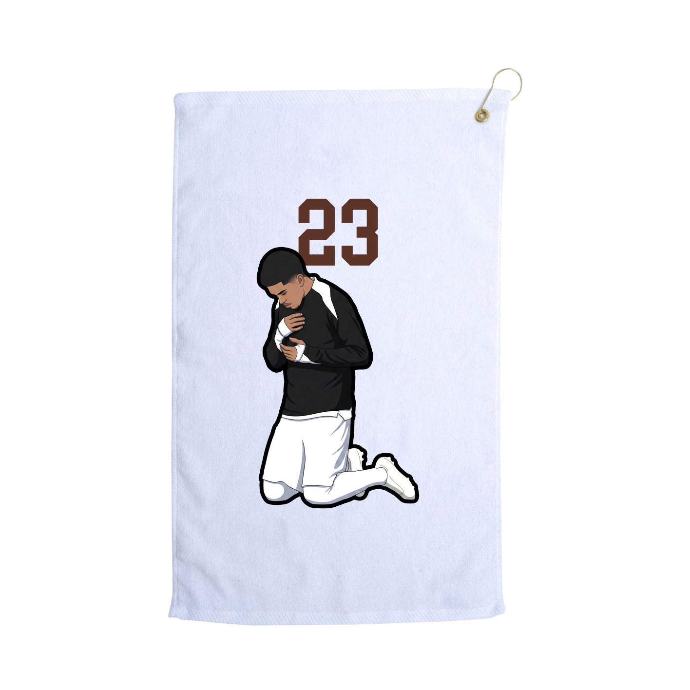 Golf Towel — Number Top in White