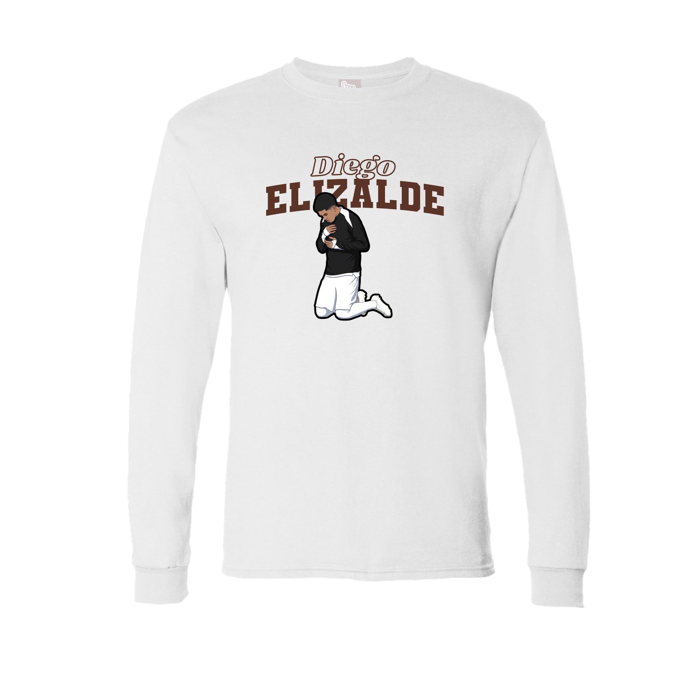 Long Sleeve Tee — Name Arch in White