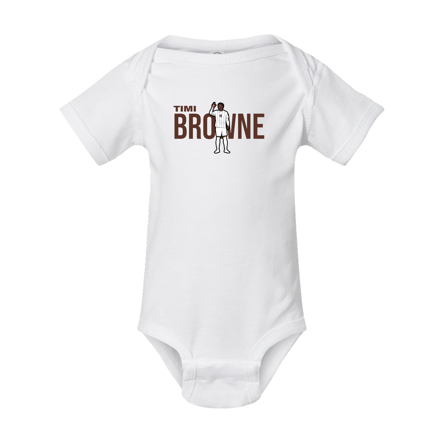Baby Onesie — Player Name in White