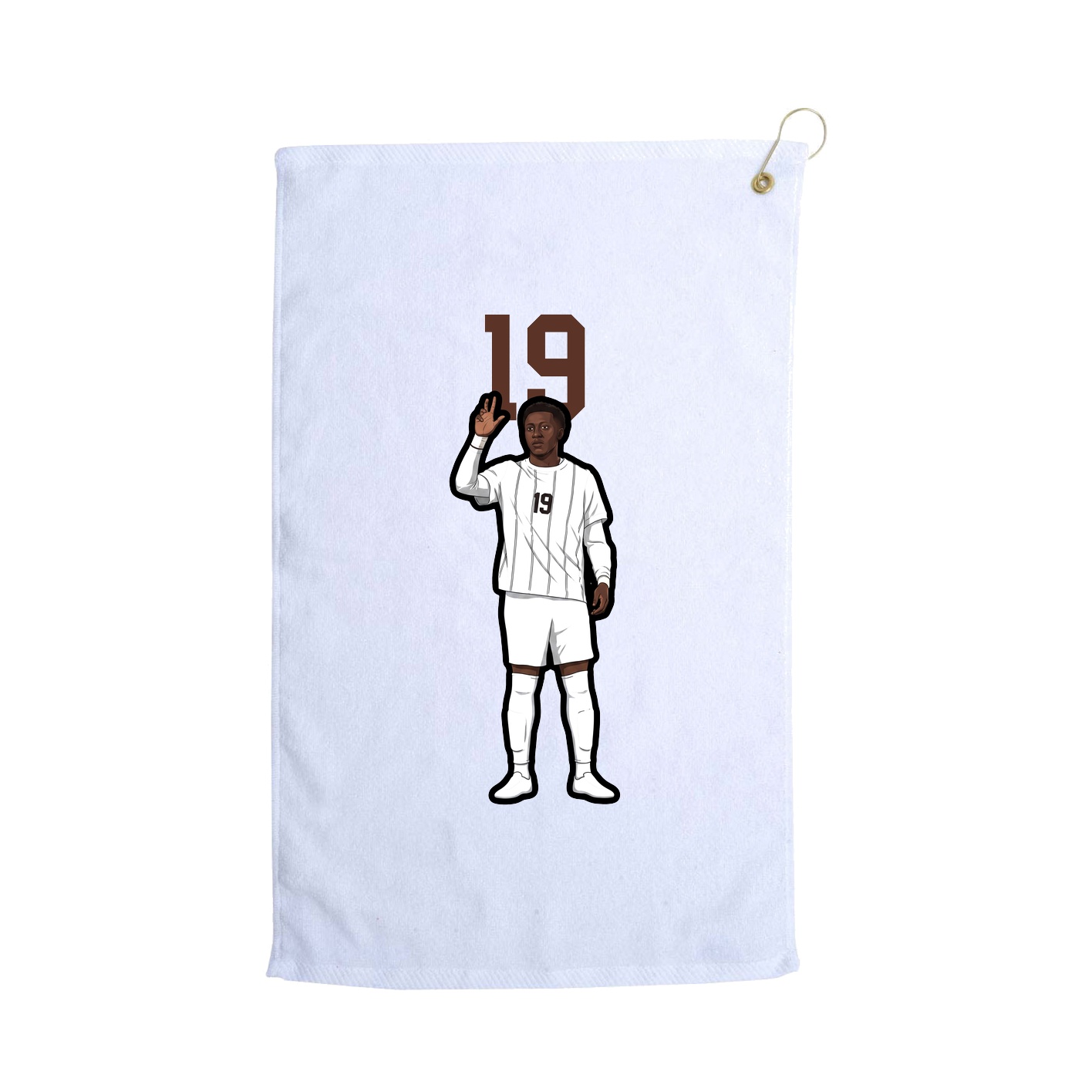 Golf Towel — Number Top in White