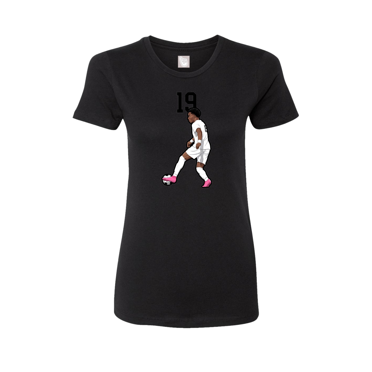 Fitted Women's Tee — Number Top in Black