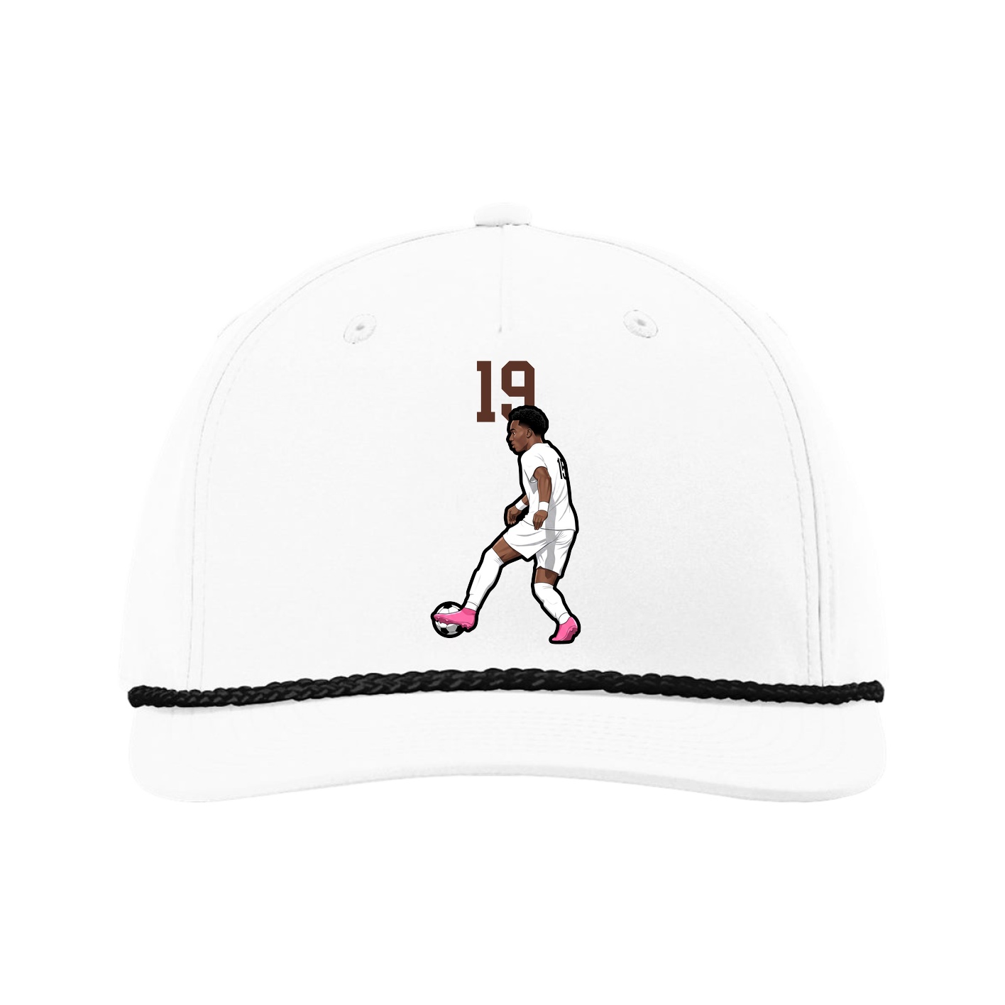 Five-Panel Classic Rope Cap — Number Top in White