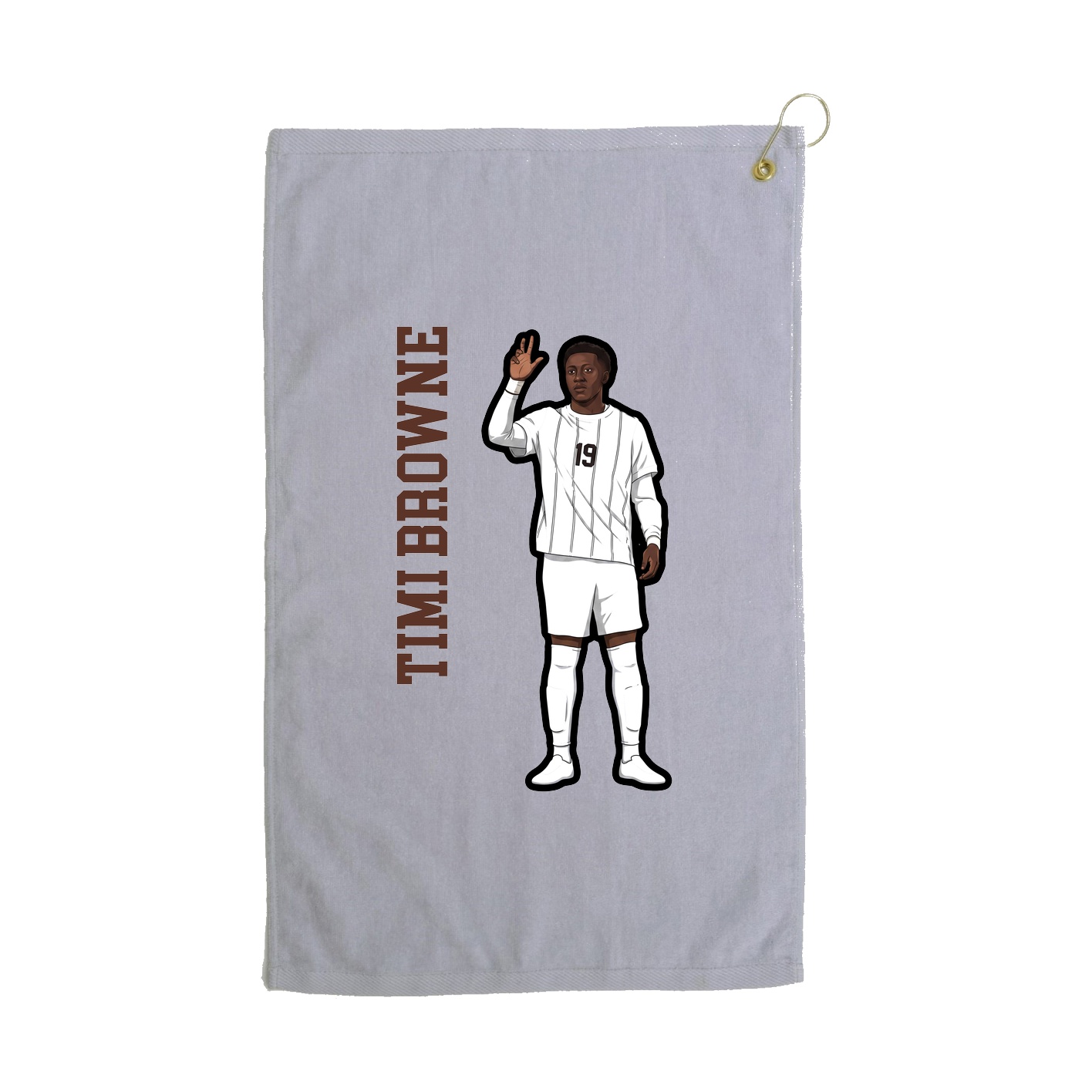 Golf Towel — Name Vertical in Grey