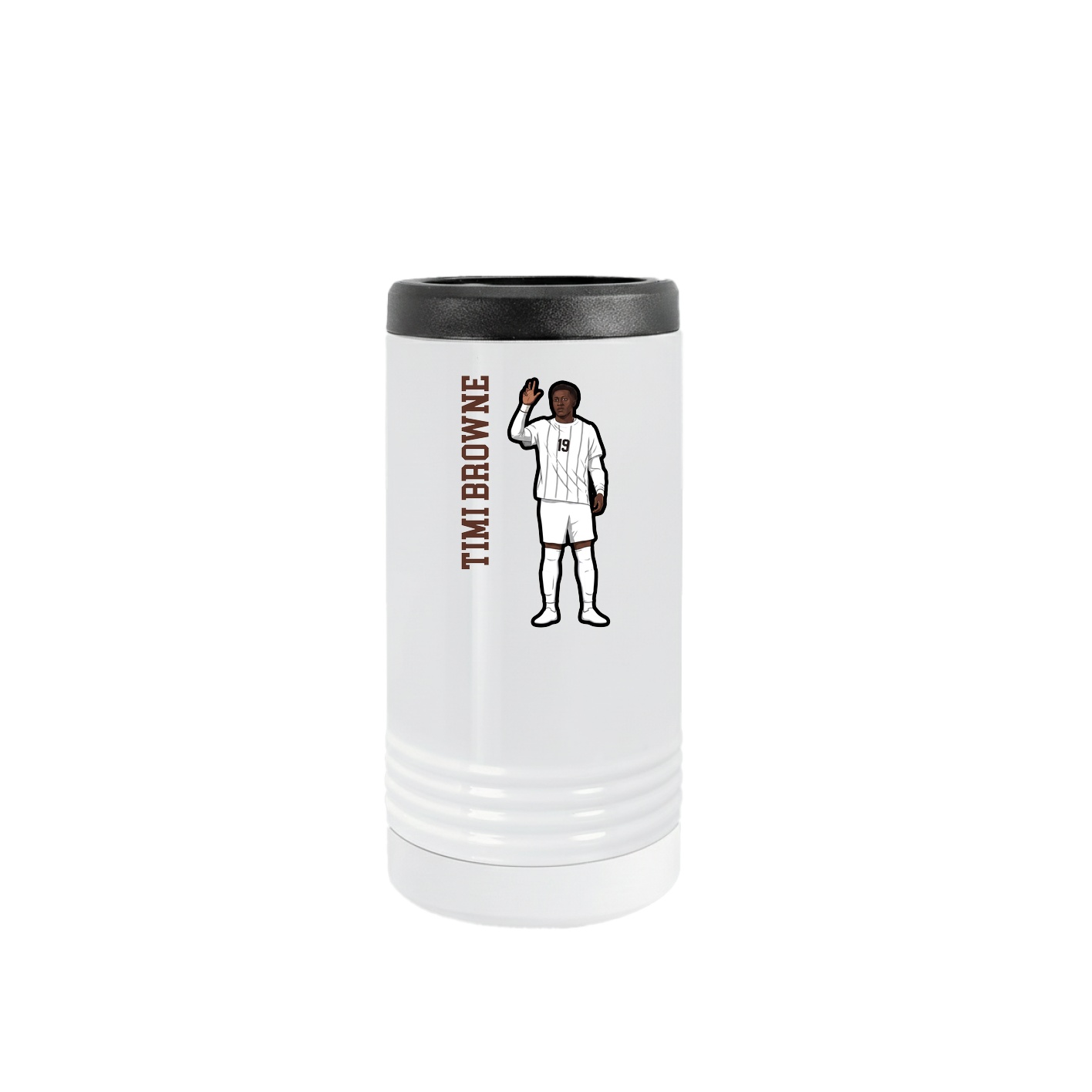 Slim Beverage Holder — Name Vertical in White