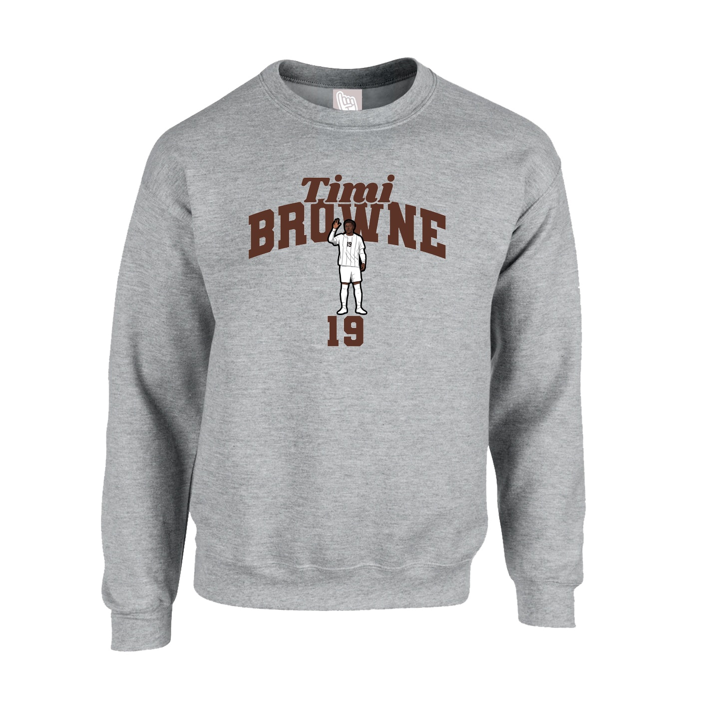 Fleece Crew — Signature Arch in Grey