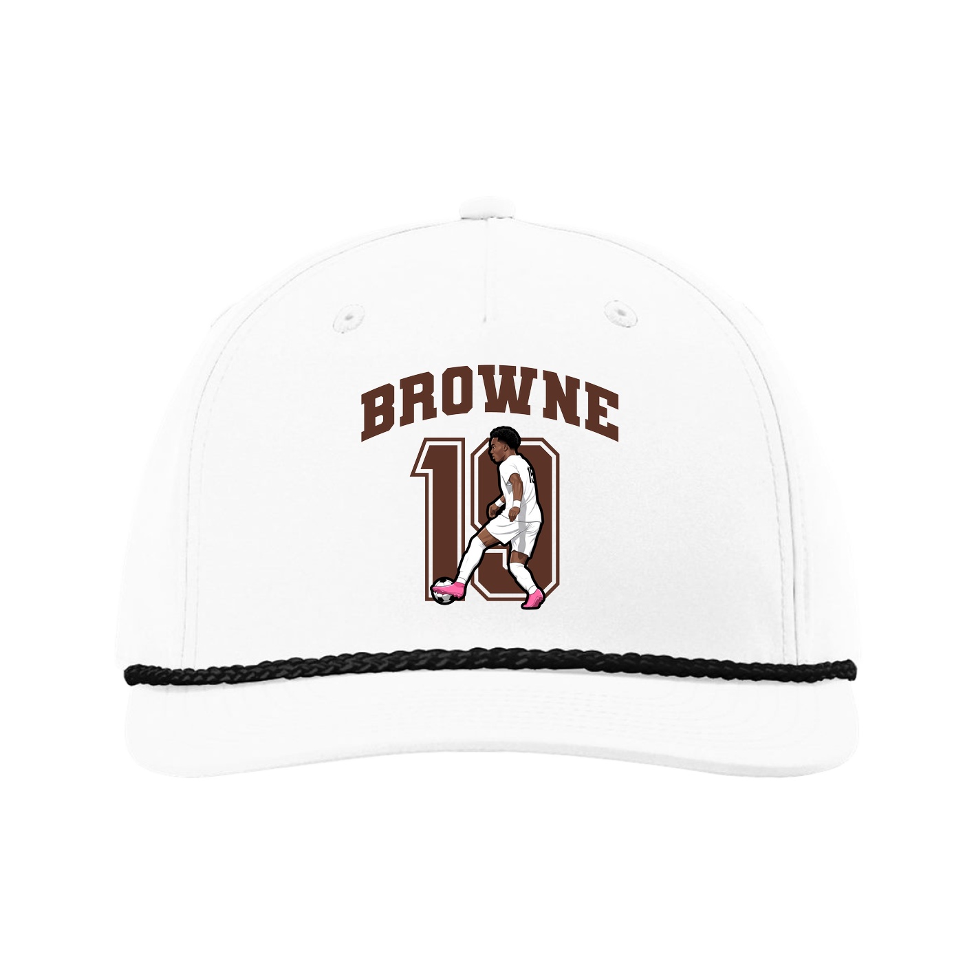 Five-Panel Classic Rope Cap — Number in White