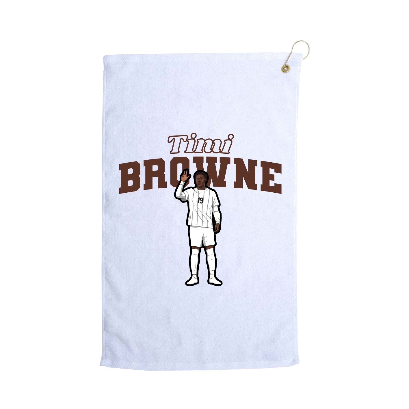 Golf Towel — Name Arch in White