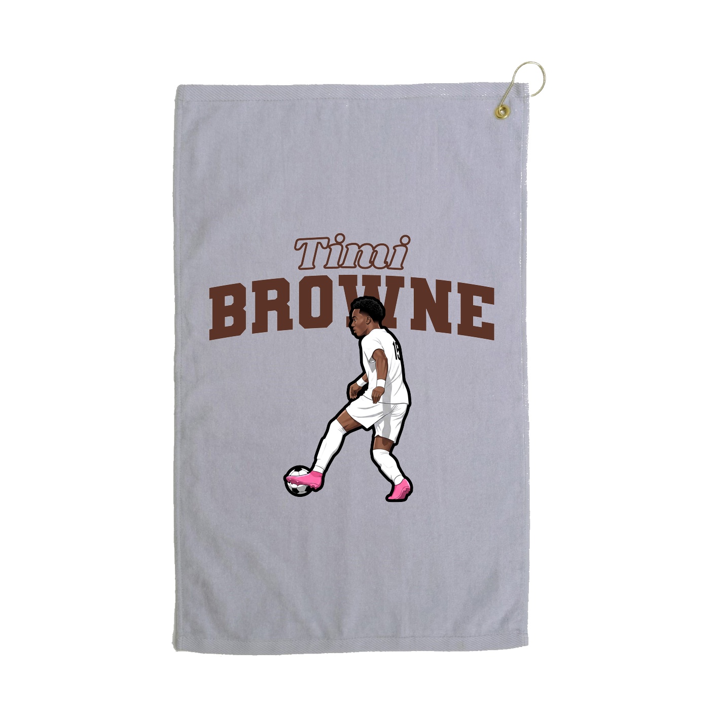 Golf Towel — Name Arch in Grey