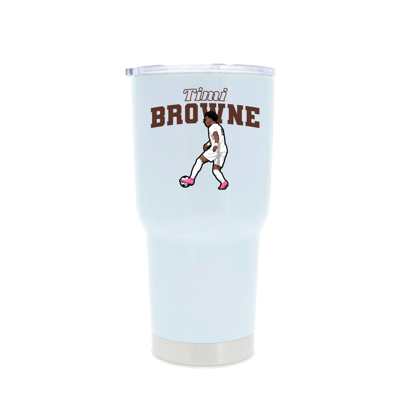 30oz Stainless Steel Tumbler — Name Arch in White