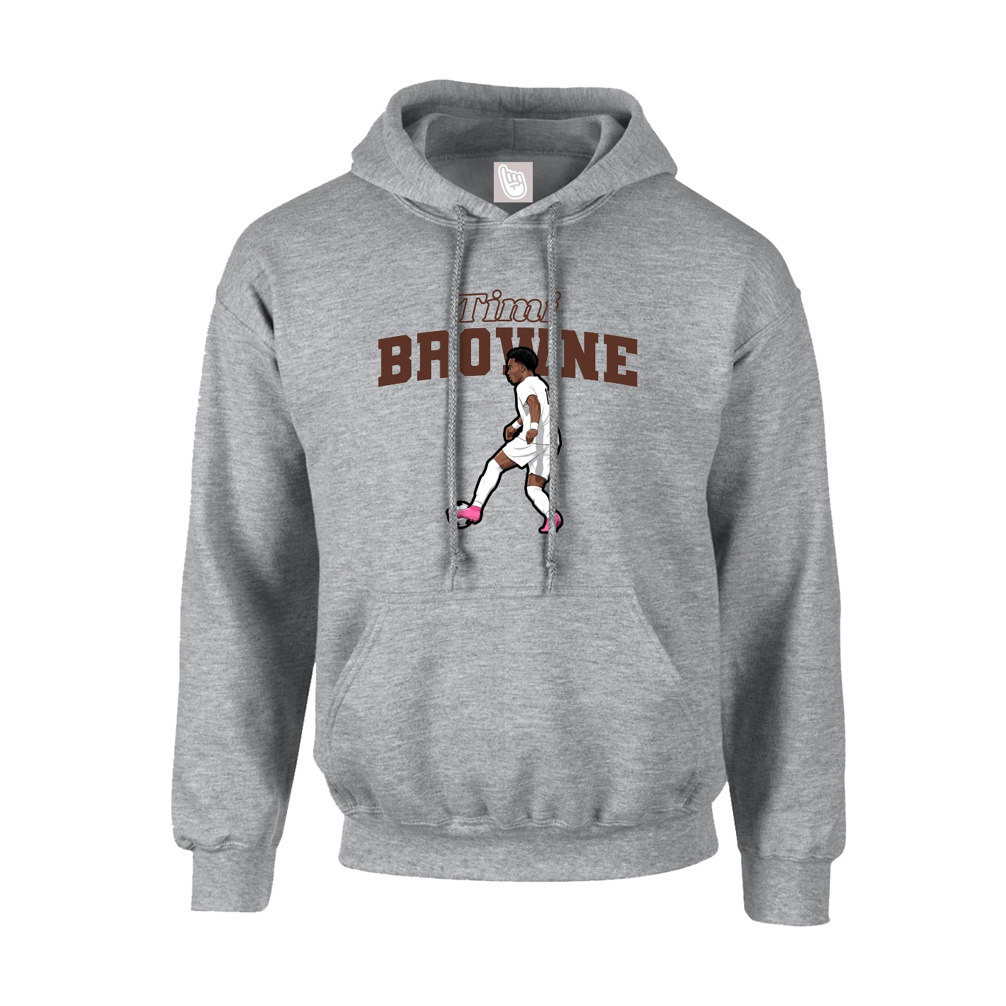 Hoodie — Name Arch in Grey
