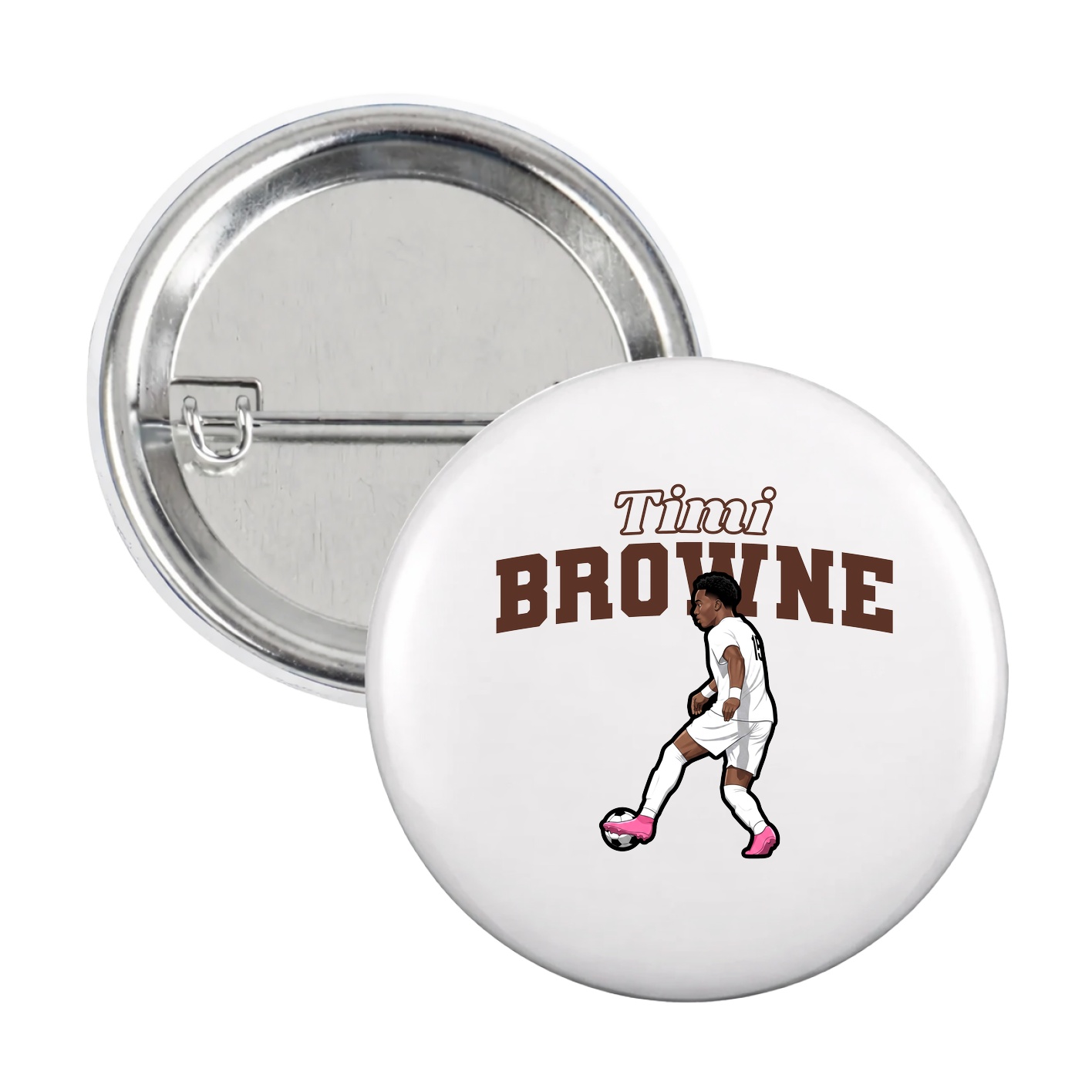 Game Day Button — Name Arch in White