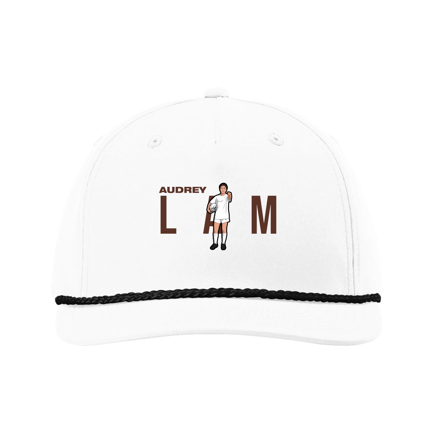 Five-Panel Classic Rope Cap — Player Name in White
