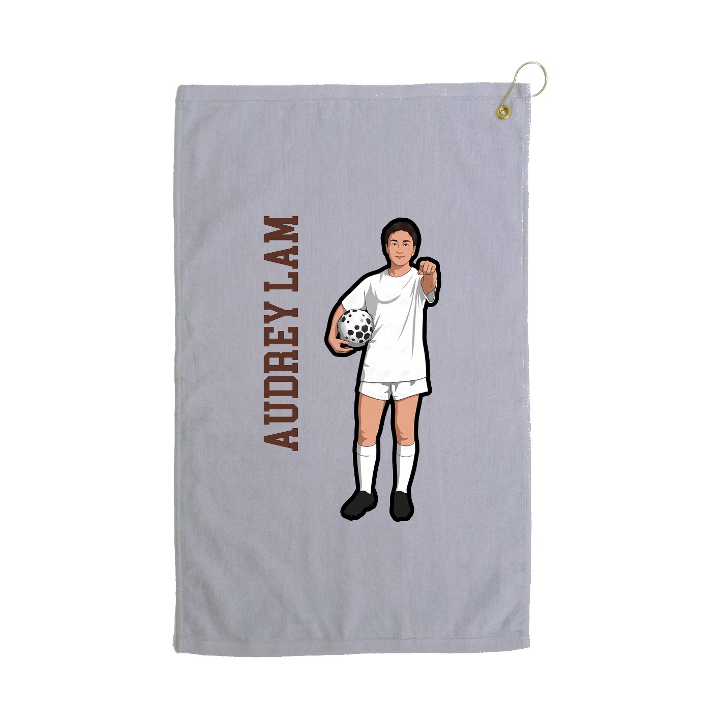 Golf Towel — Name Vertical in Grey