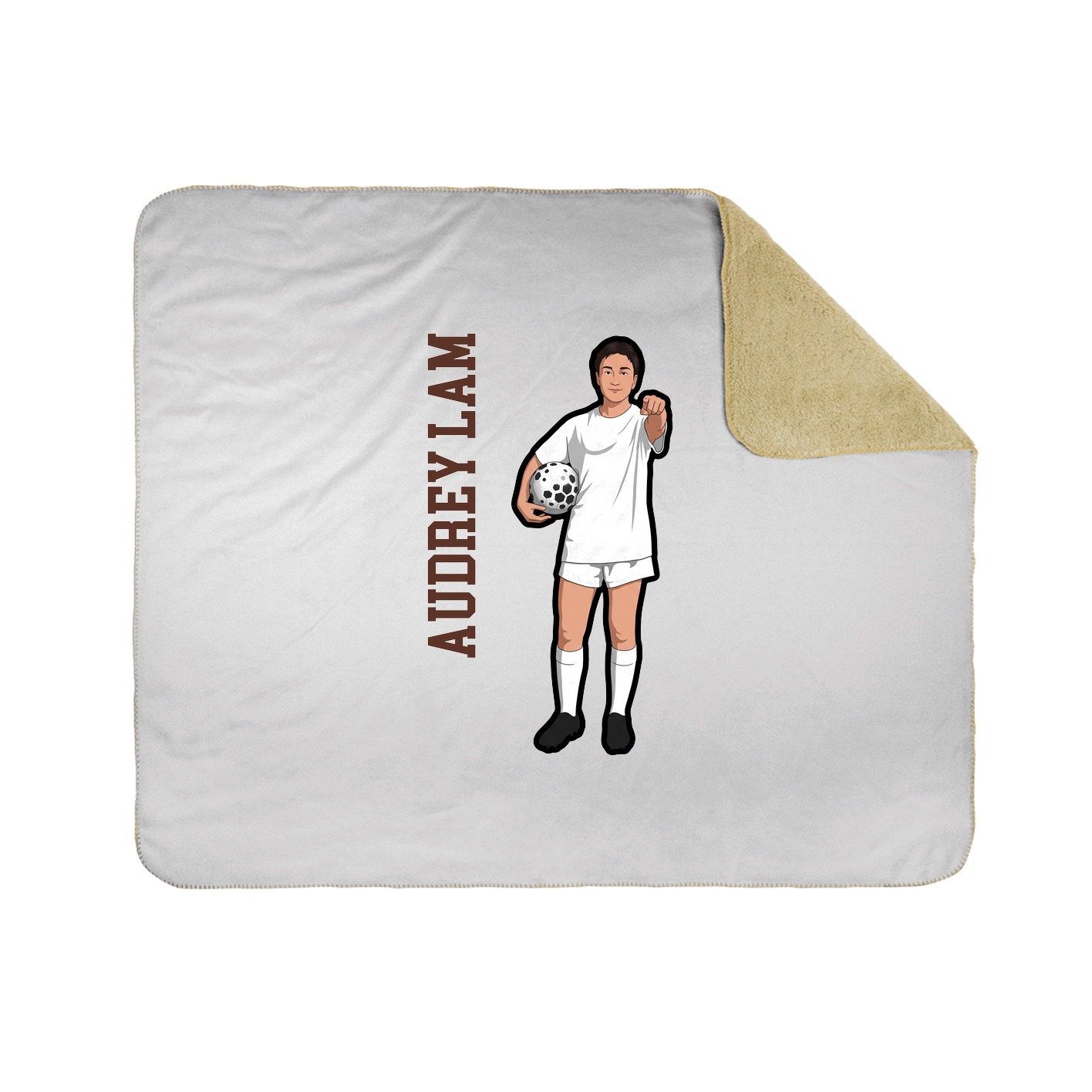 Throw Blanket — Name Vertical in White