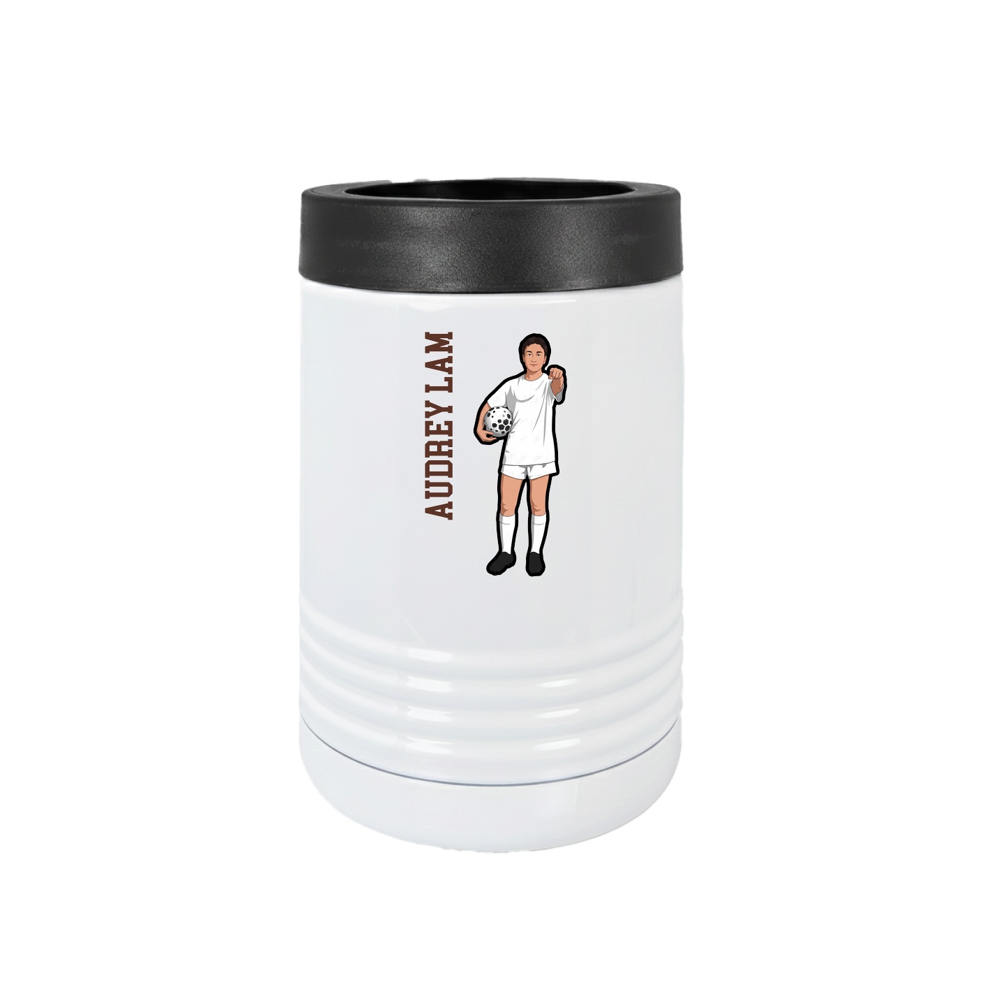 Beverage Holder — Name Vertical in White