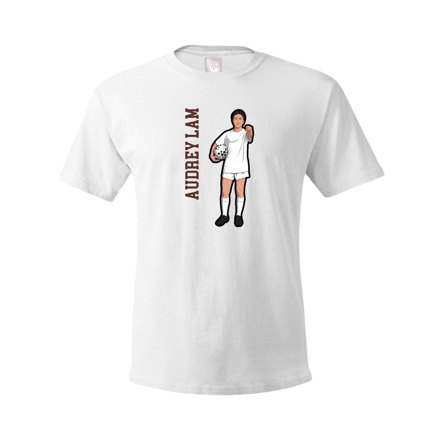 Youth Tee — Name Vertical in White