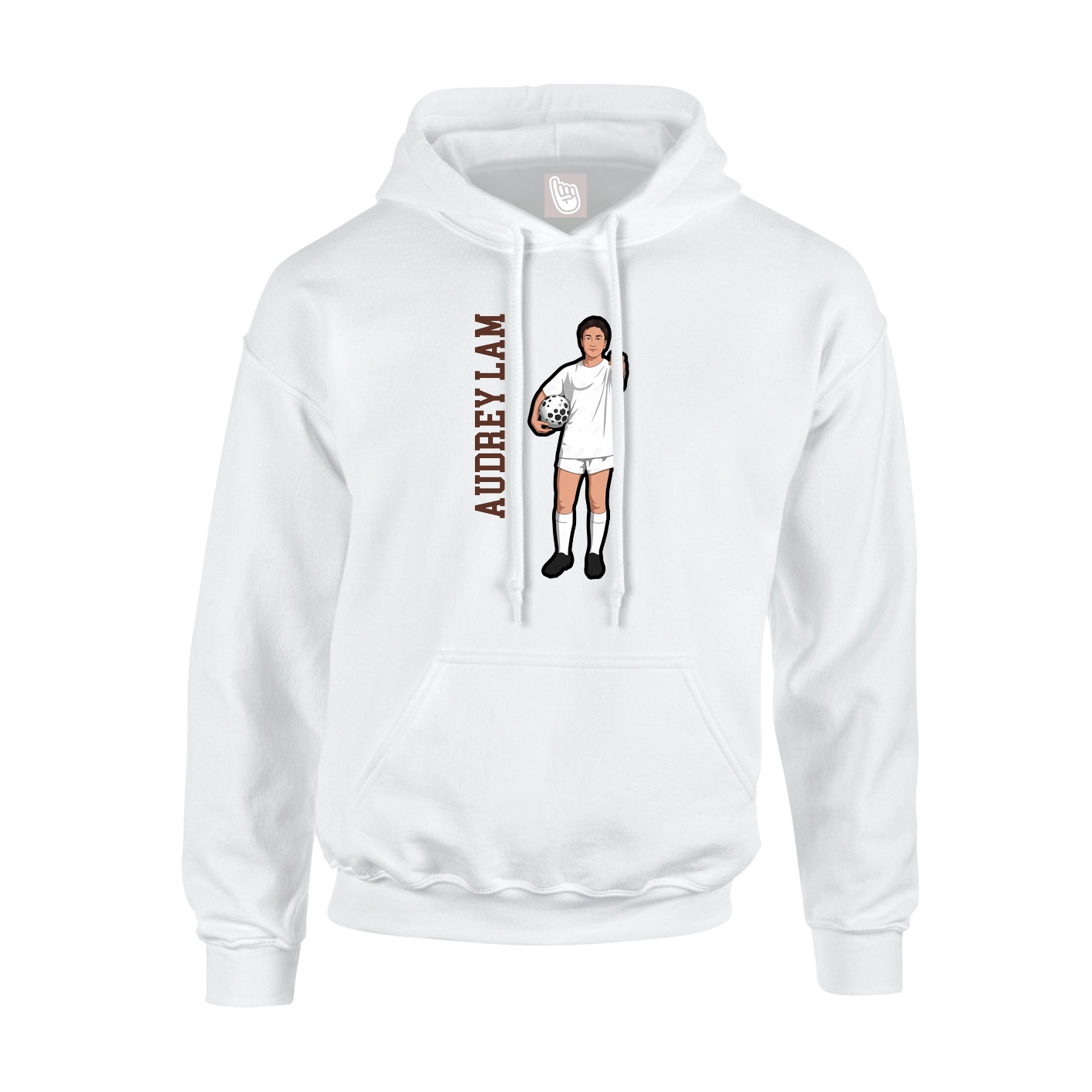 Youth Hoodie — Name Vertical in White