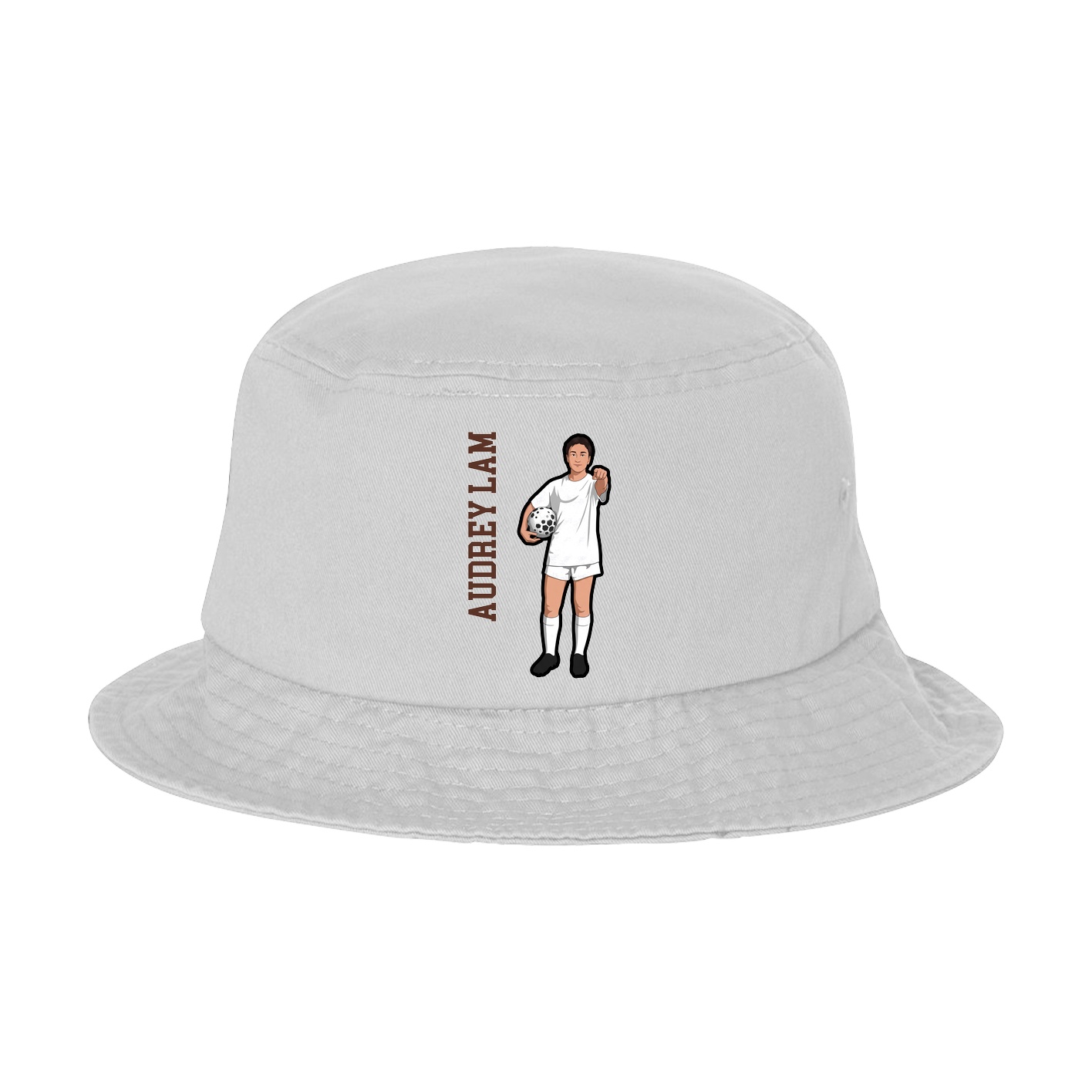 Bucket Cap — Name Vertical in White