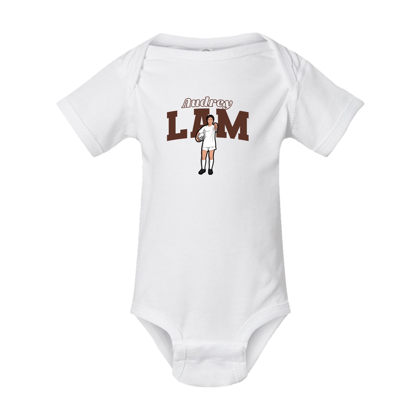 Baby Onesie — Name Arch in White