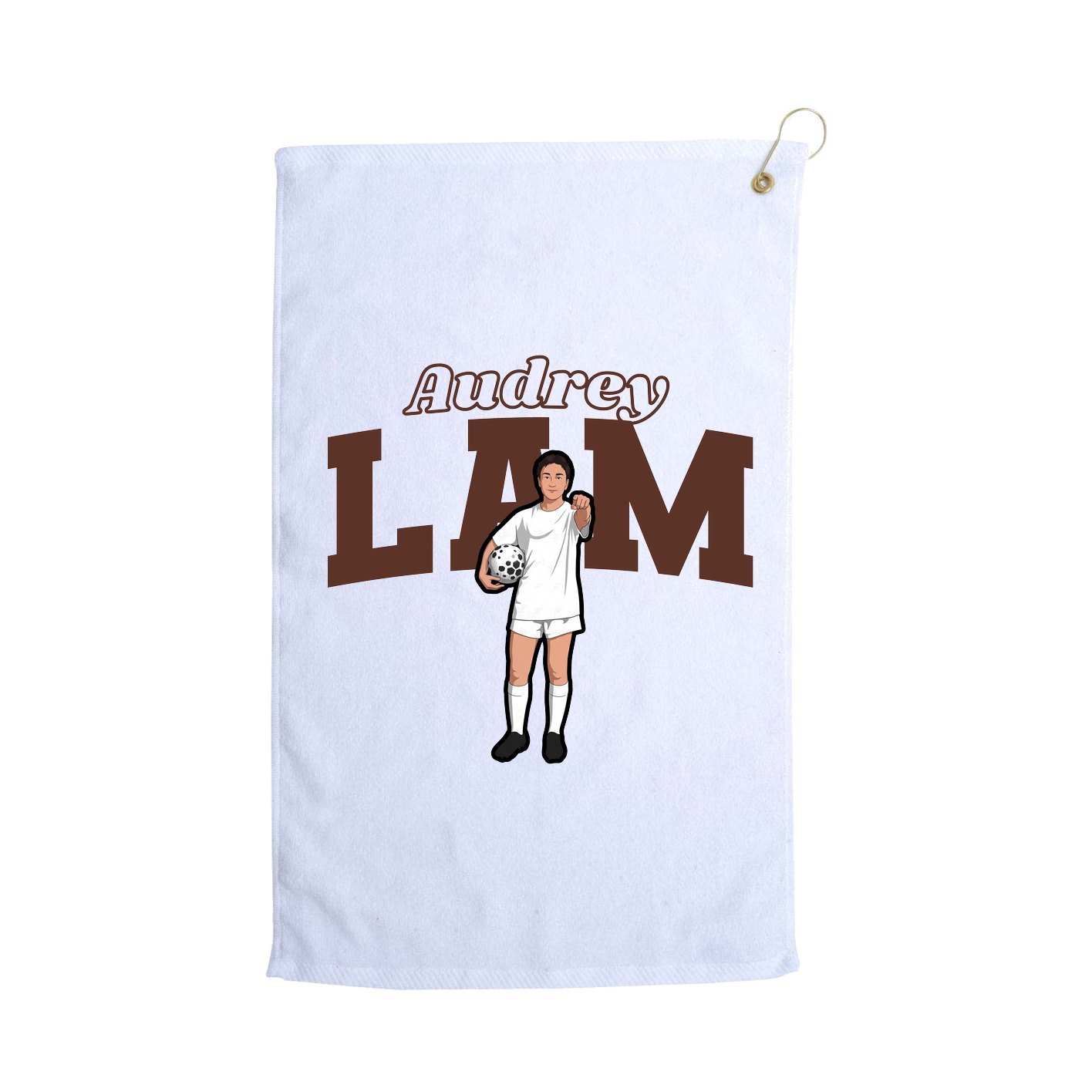 Golf Towel — Name Arch in White