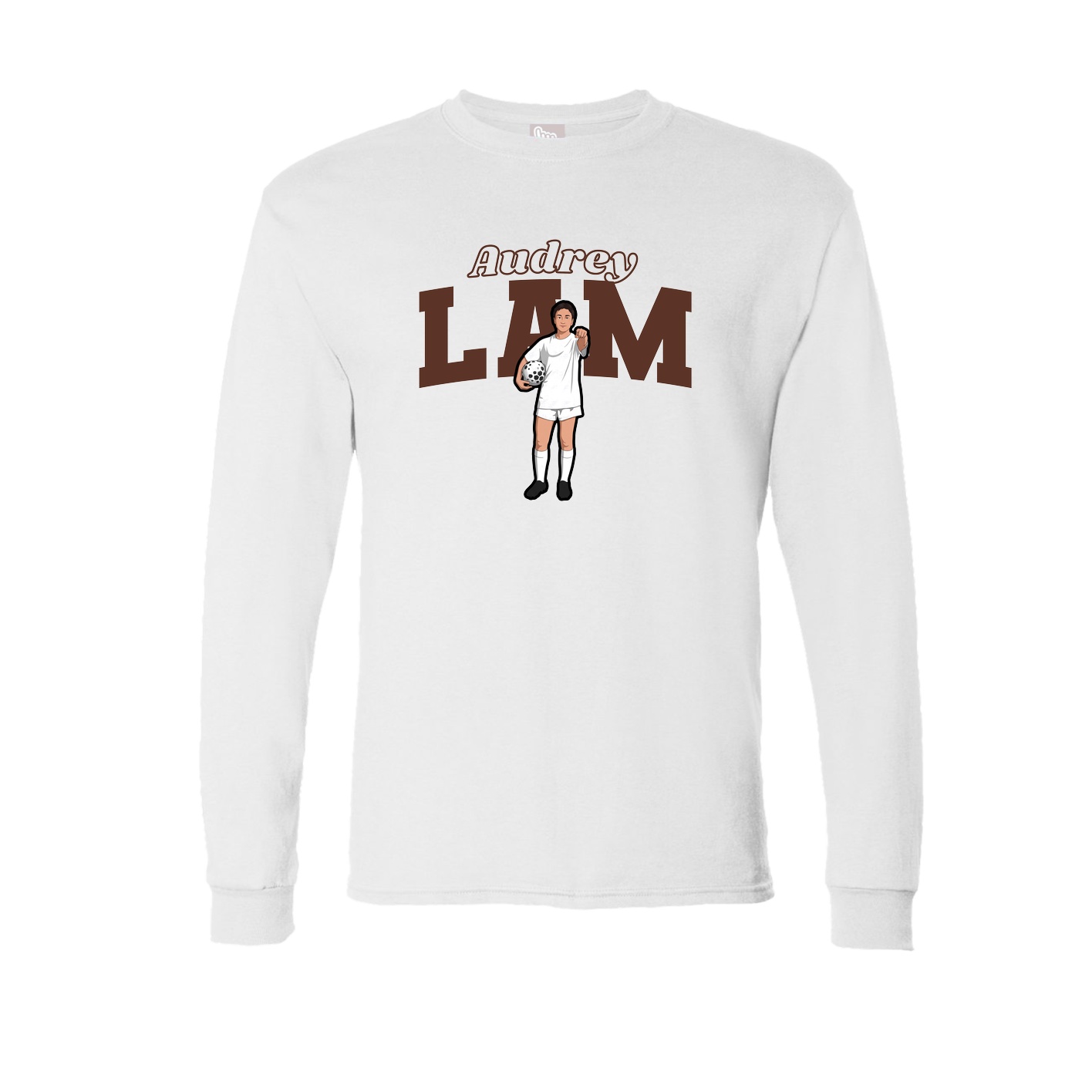 Long Sleeve Tee — Name Arch in White