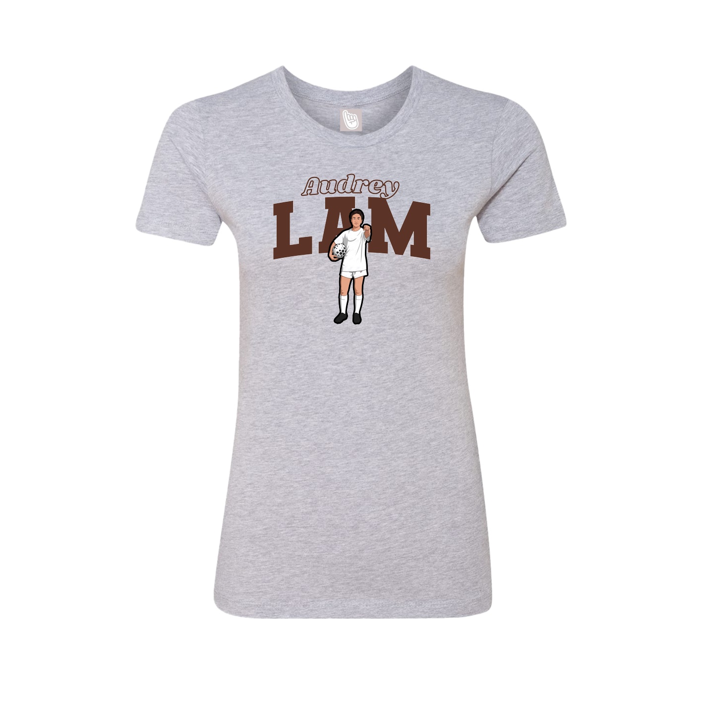 Fitted Women's Tee — Name Arch in Grey