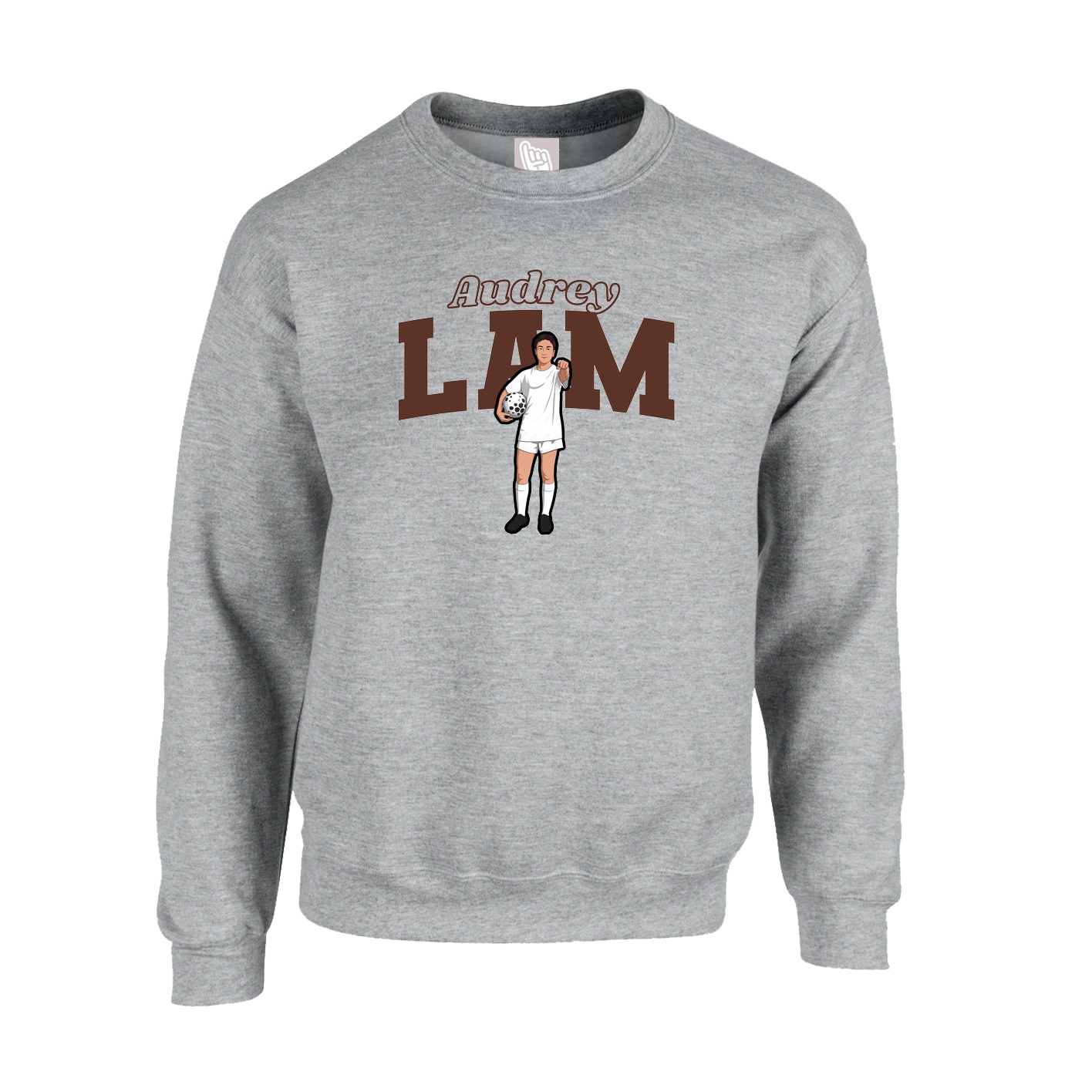 Fleece Crew — Name Arch in Grey