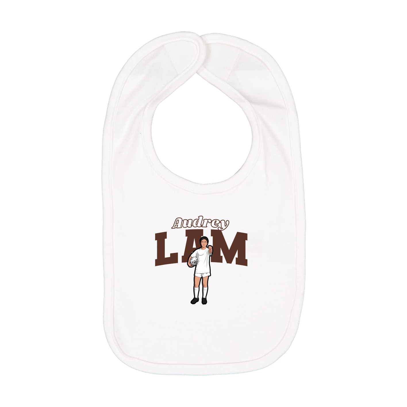 Infant Bib — Name Arch in White
