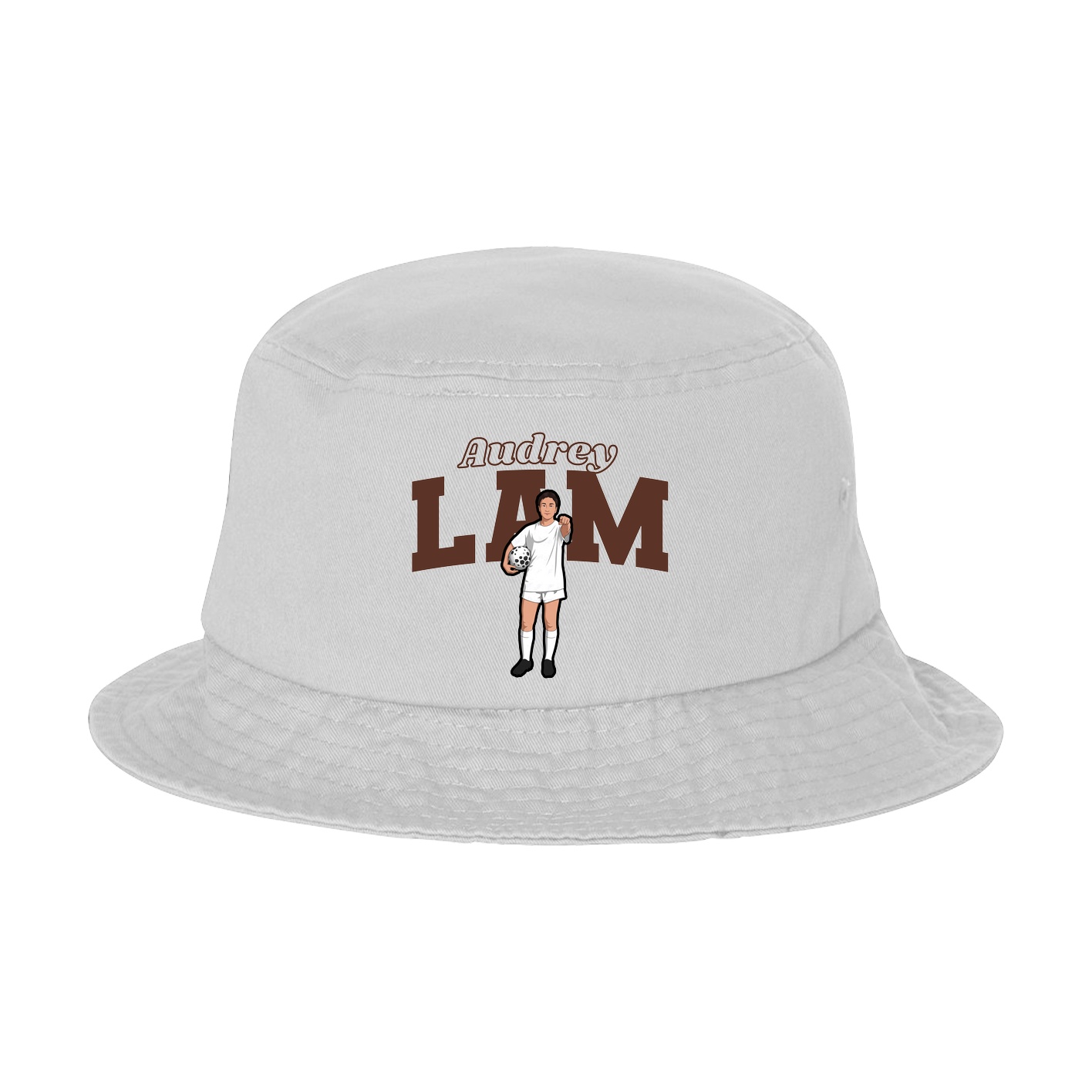 Bucket Cap — Name Arch in White
