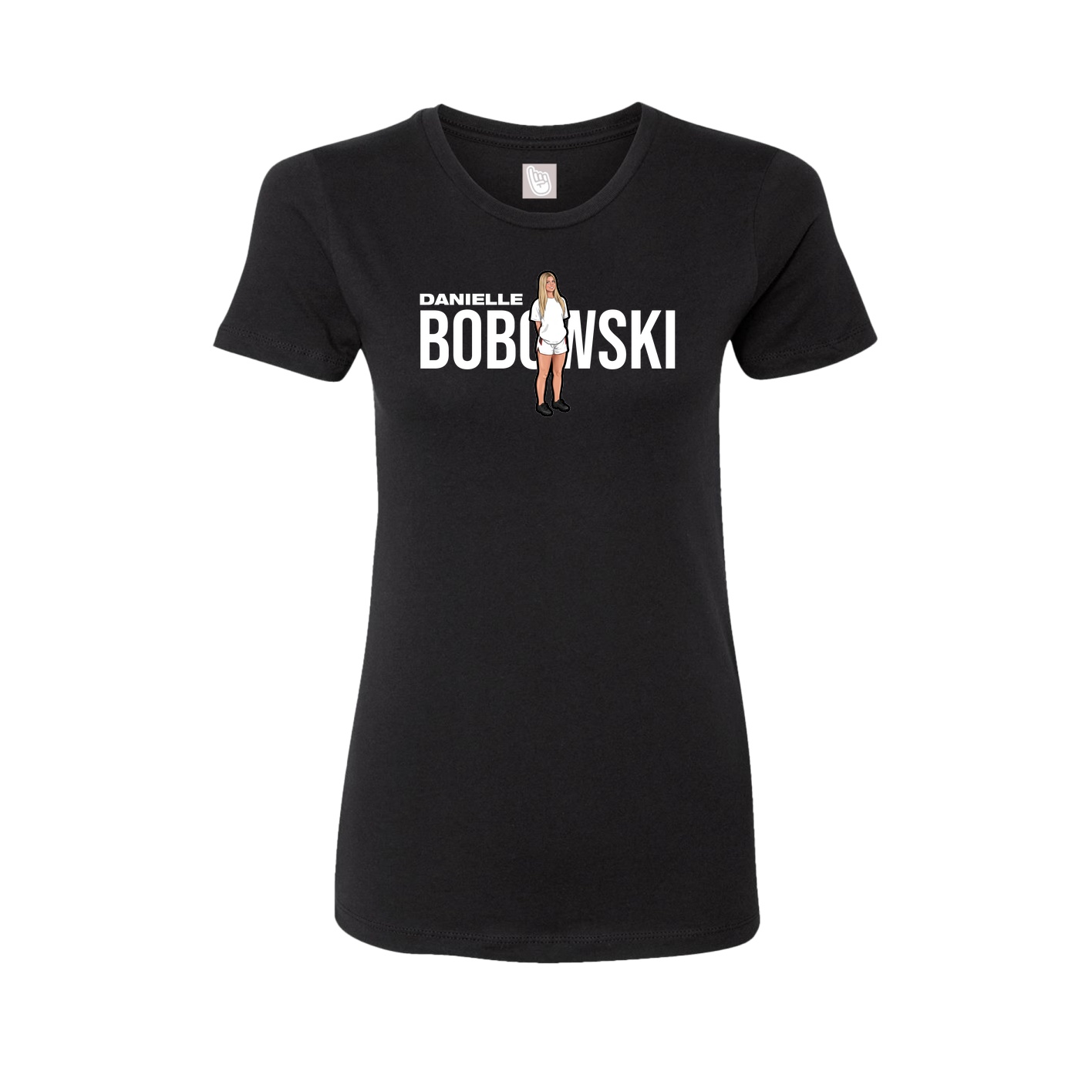 Fitted Women's Tee — Player Name in Black