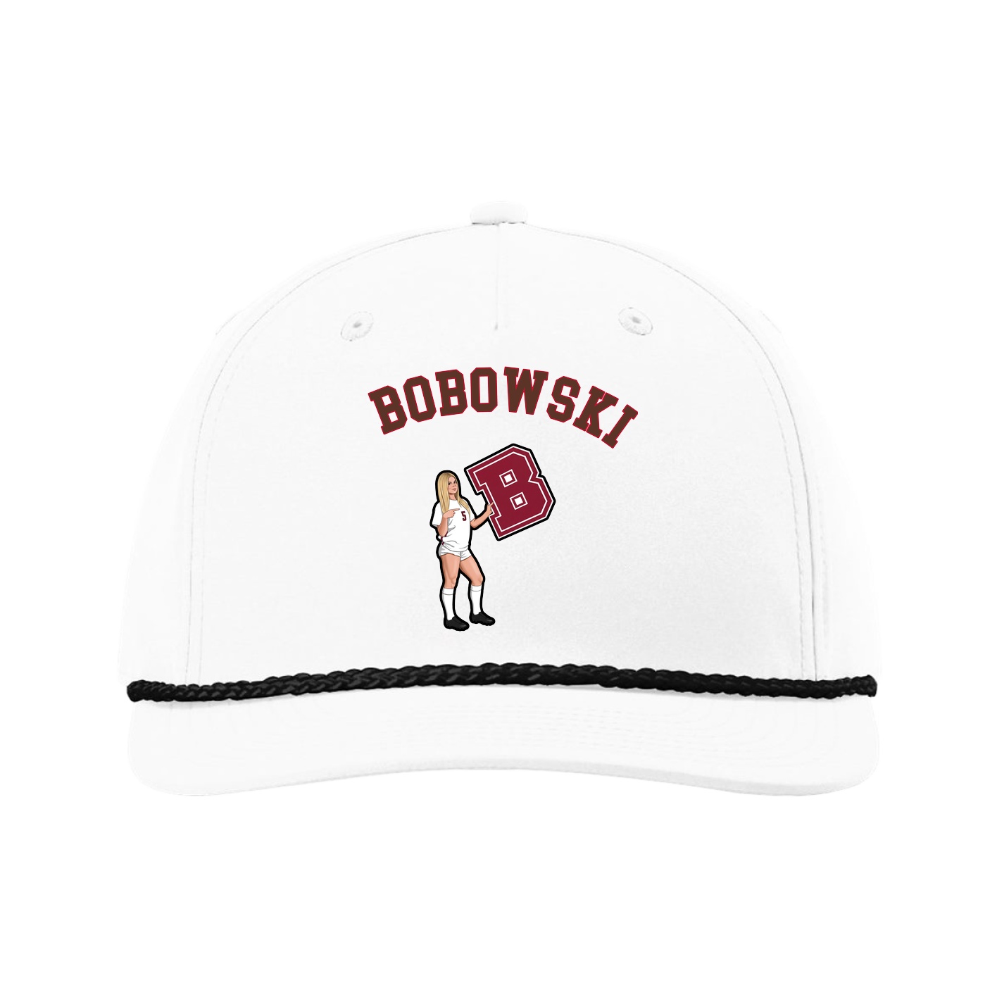Five-Panel Classic Rope Cap — Shirsey Arch in White
