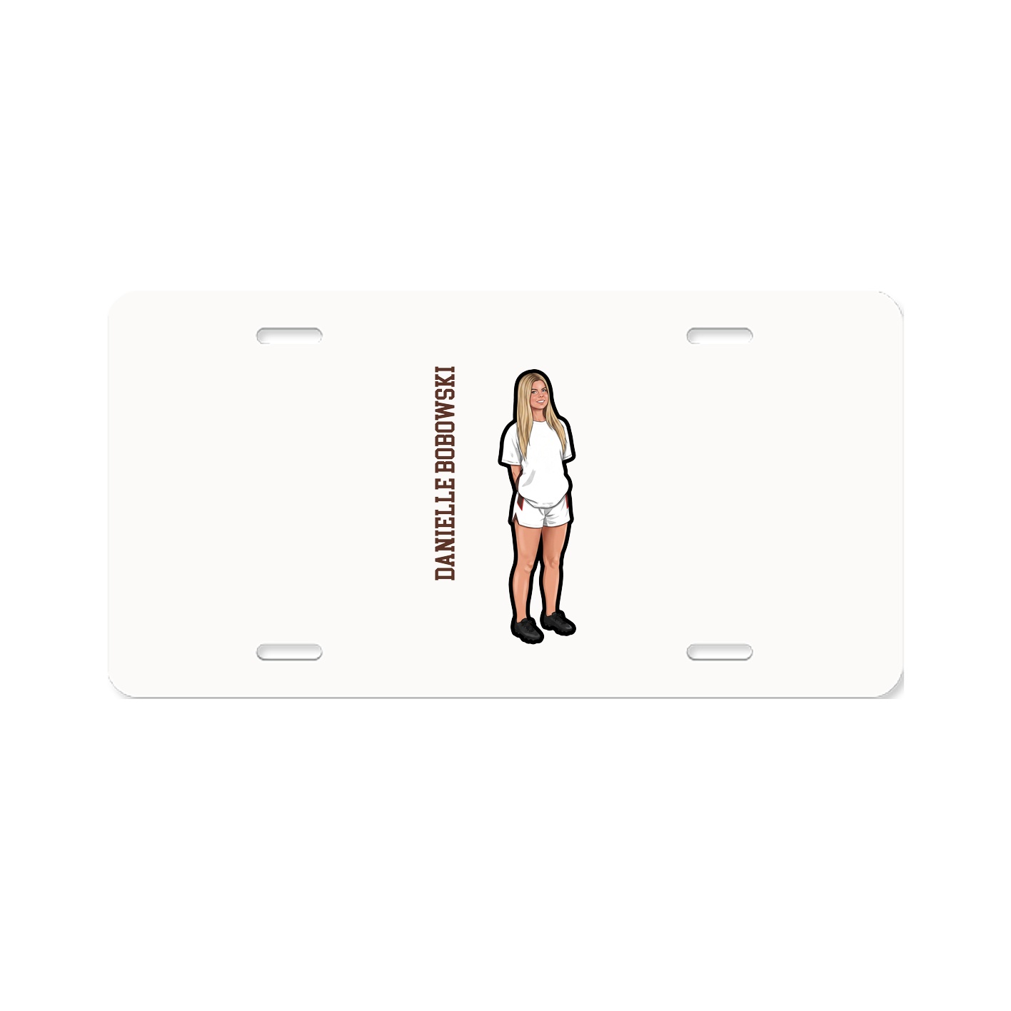 License Plate — Name Vertical in Classic