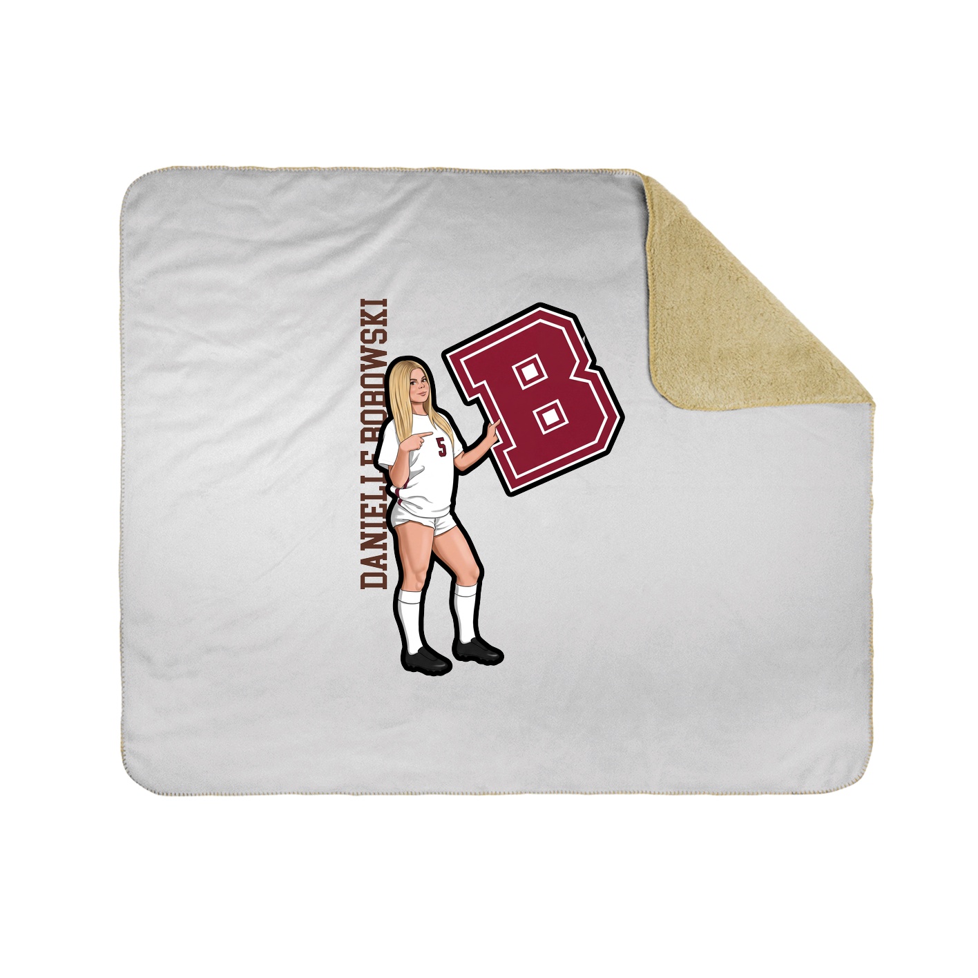 Throw Blanket — Name Vertical in White
