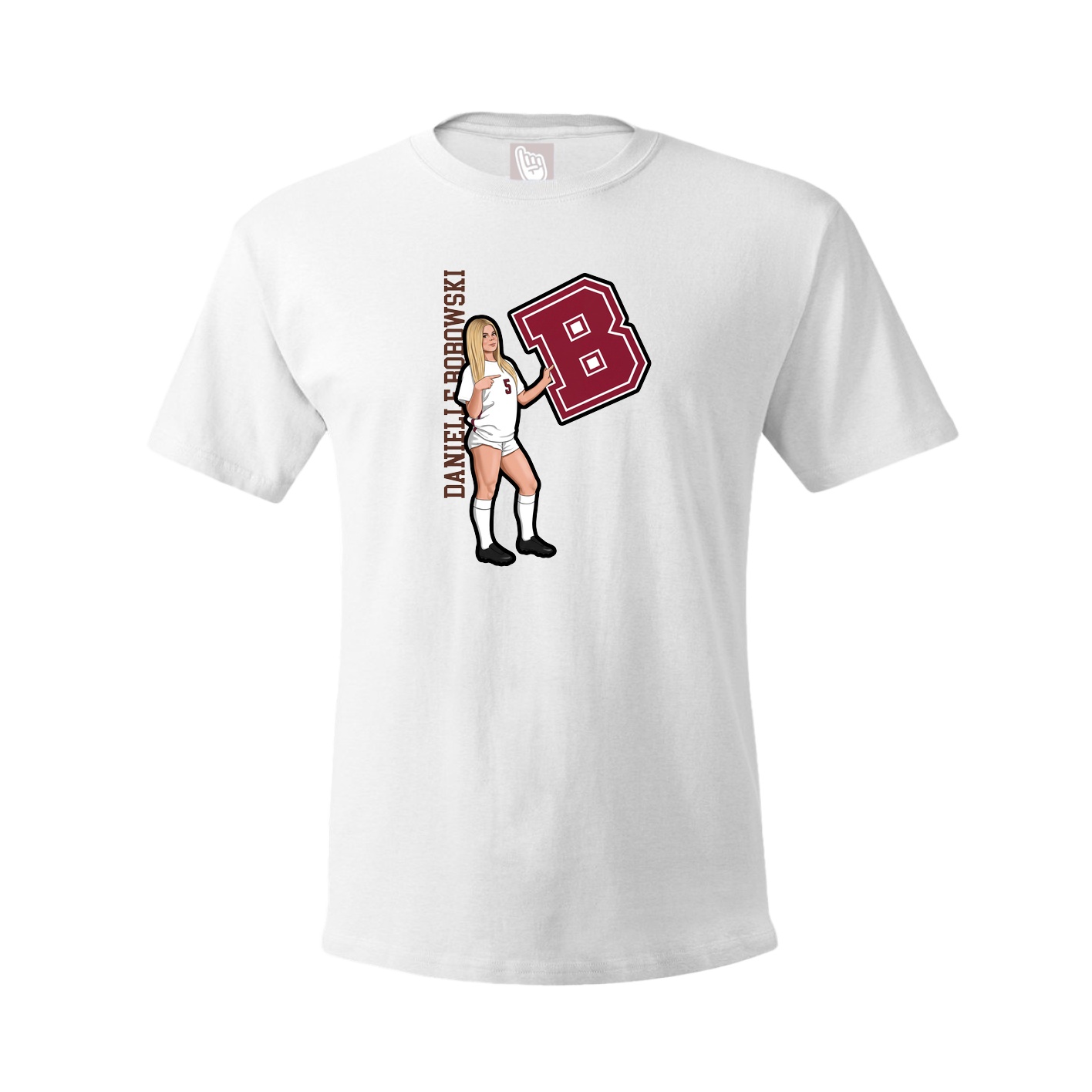 Youth Tee — Name Vertical in White