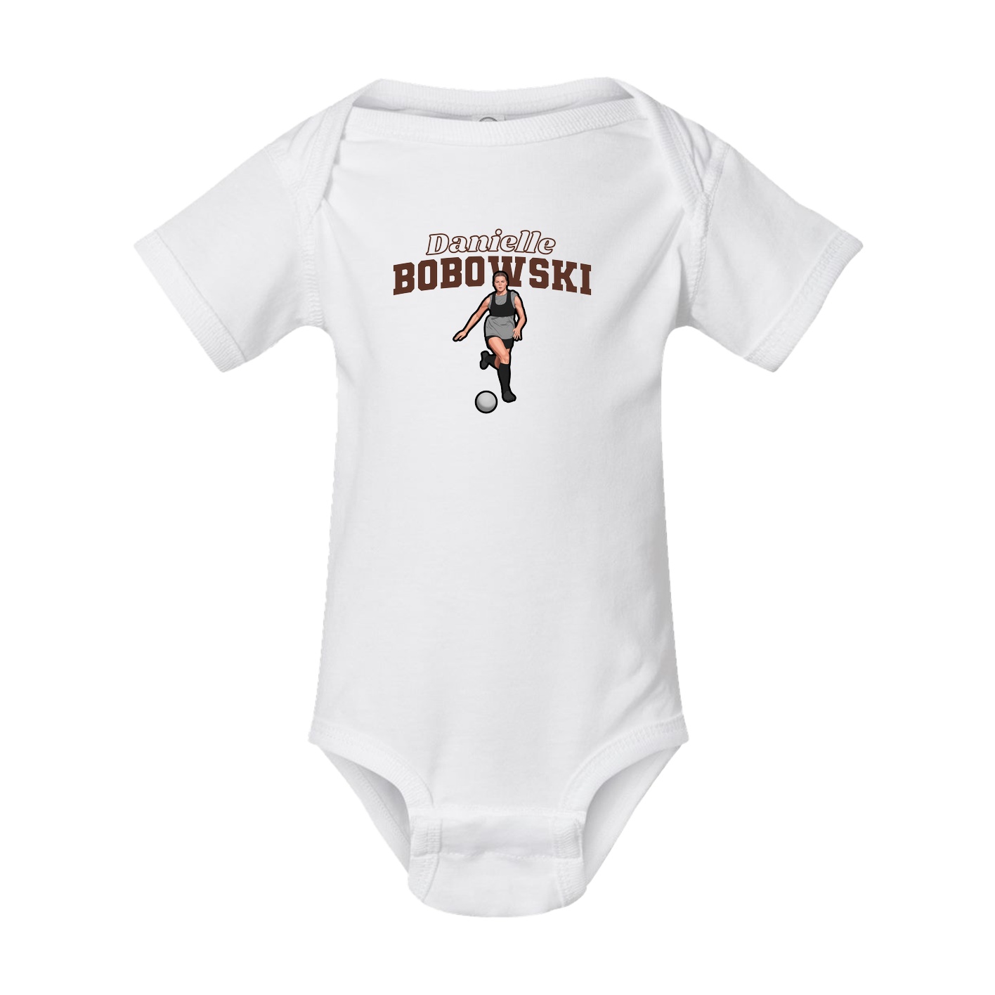 Baby Onesie — Name Arch in White