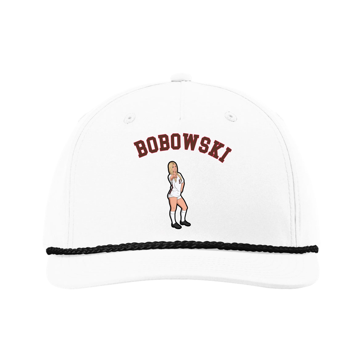 Five-Panel Classic Rope Cap — Shirsey Arch in White
