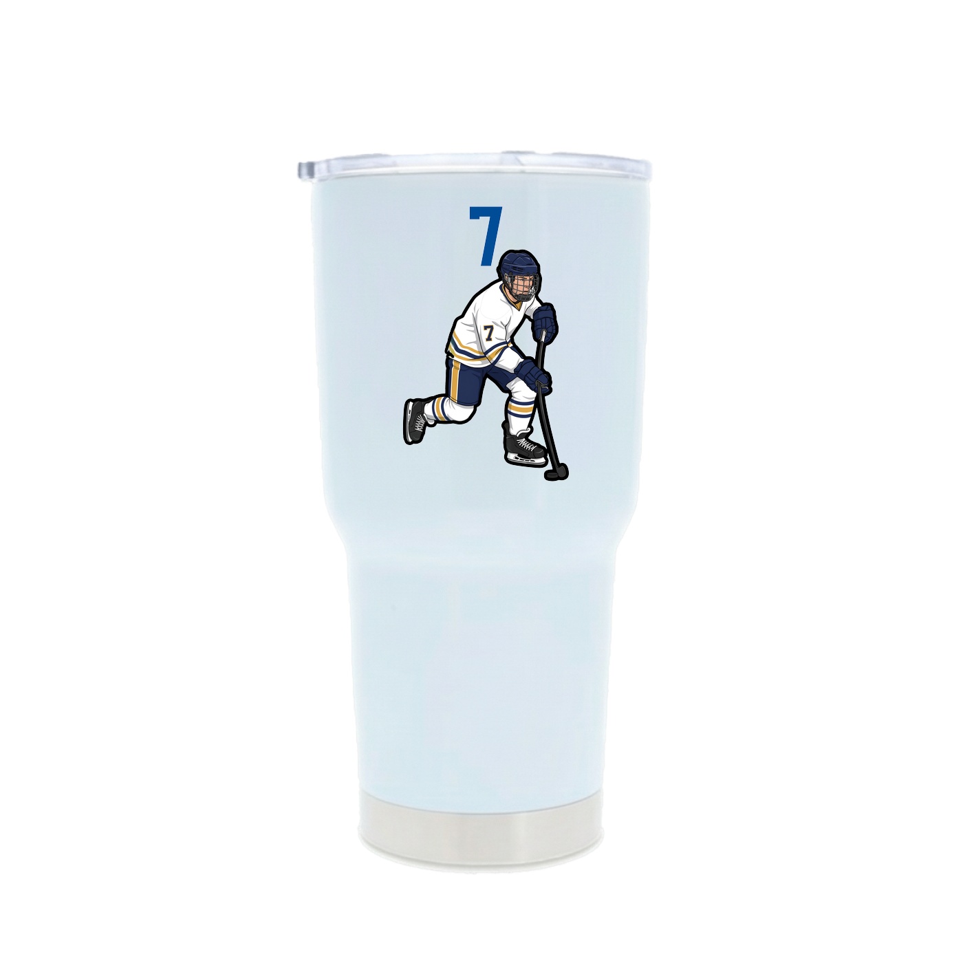 30oz Stainless Steel Tumbler — Number Top in White