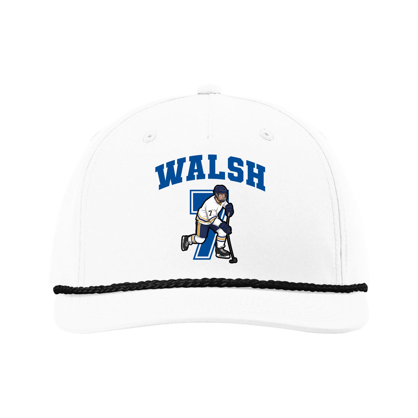 Five-Panel Classic Rope Cap — Number in White