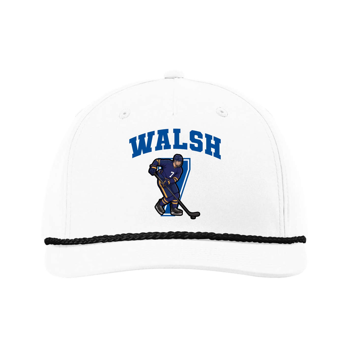 Five-Panel Classic Rope Cap — Number in White