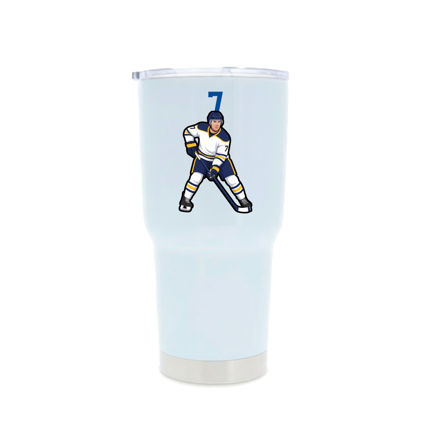30oz Stainless Steel Tumbler — Number Top in White