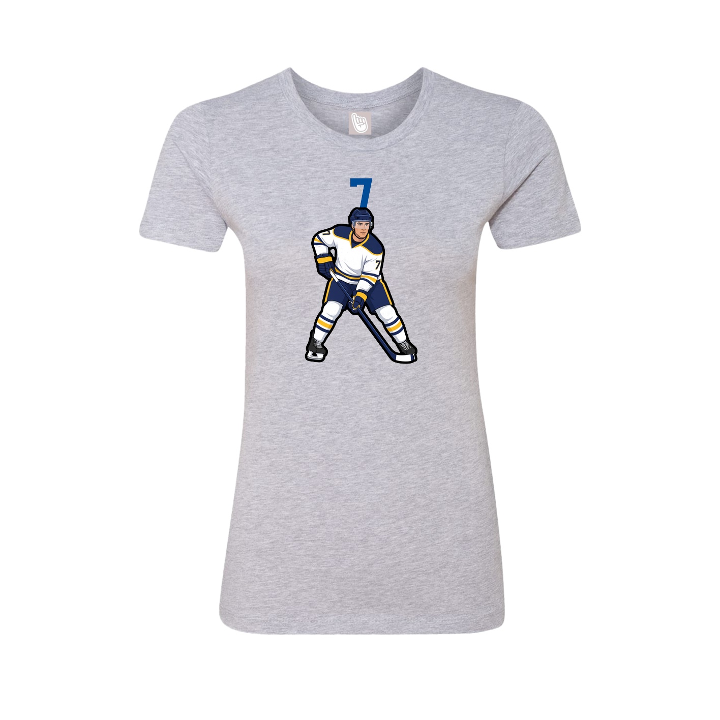 Fitted Women's Tee — Number Top in Grey