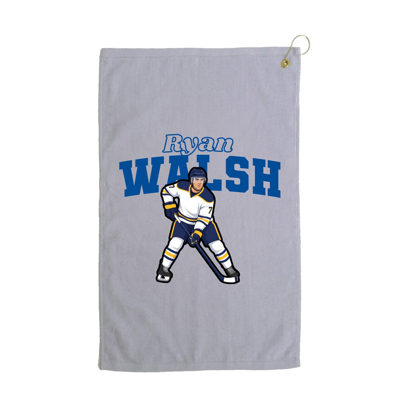 Golf Towel — Name Arch in Grey