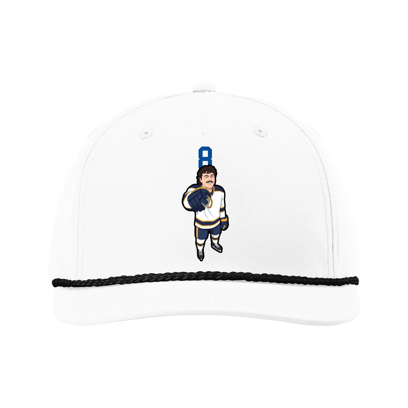 Five-Panel Classic Rope Cap — Number Top in White