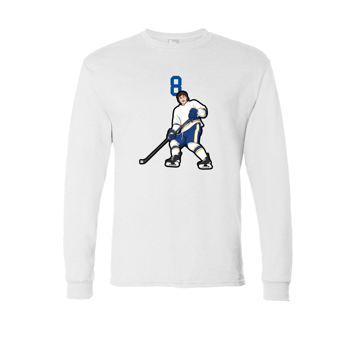 Long Sleeve Tee — Number Top in White