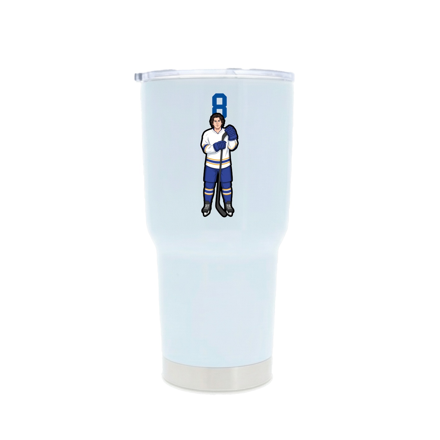 30oz Stainless Steel Tumbler — Number Top in White